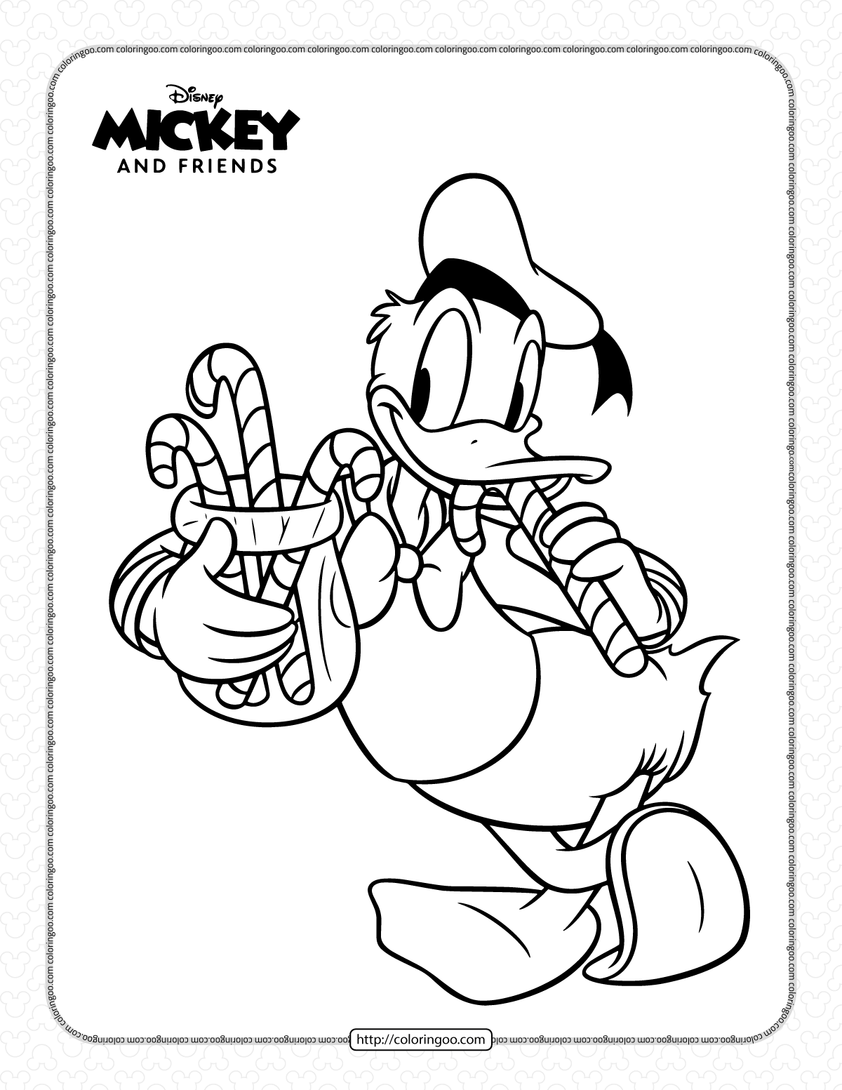 Disney mickey and friends donald coloring page