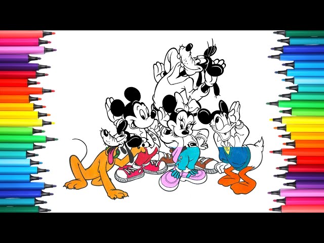 Coloring mickey mouse and friends coloring page coloring for kids