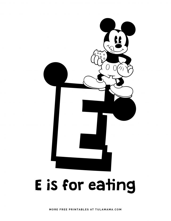 Free printable mickey mouse abc coloring pages