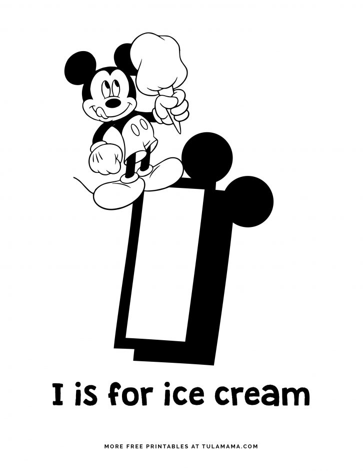 Free printable mickey mouse abc coloring pages