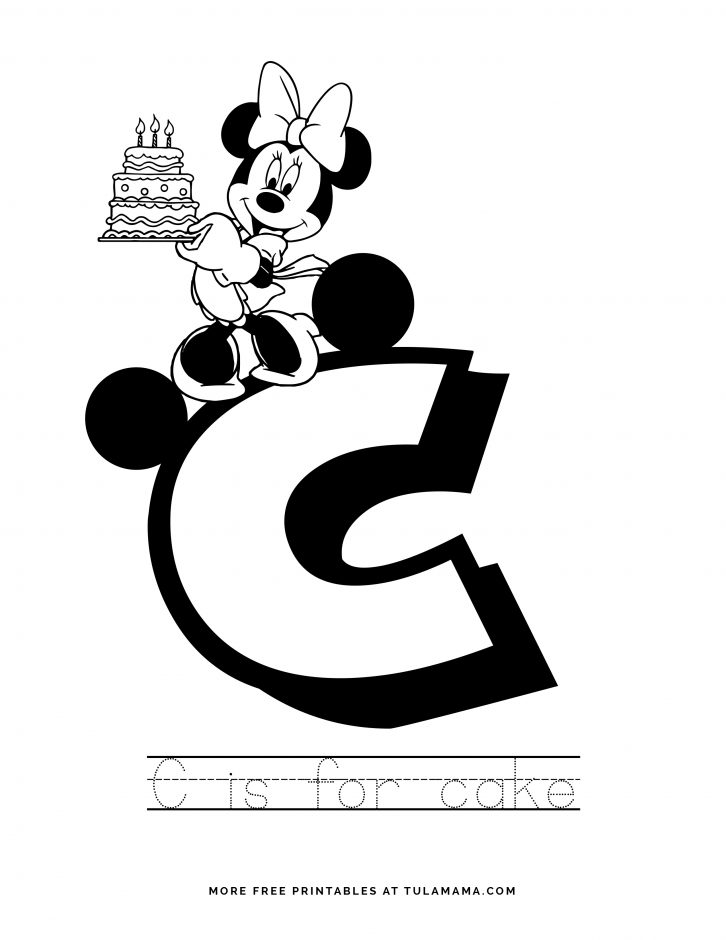 Free printable mickey mouse abc letter tracing for preschoolers