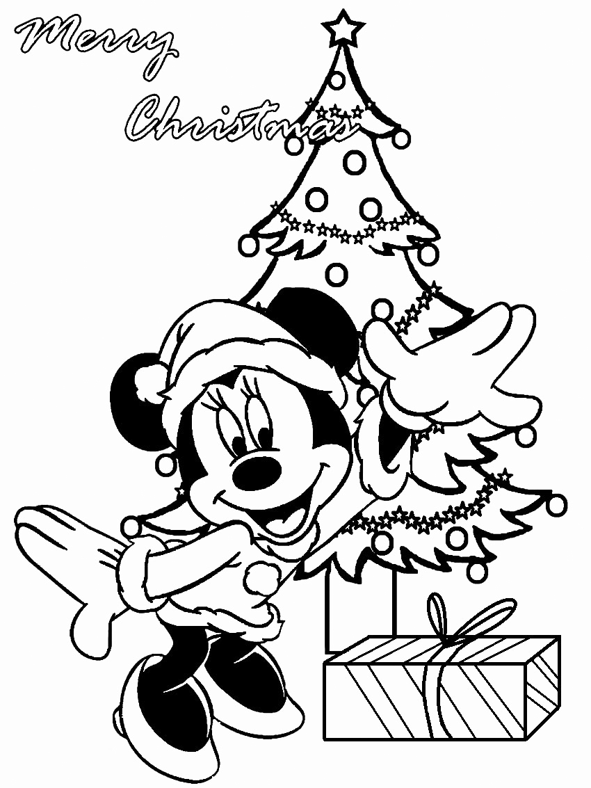 Mickey mouse christmas coloring pages