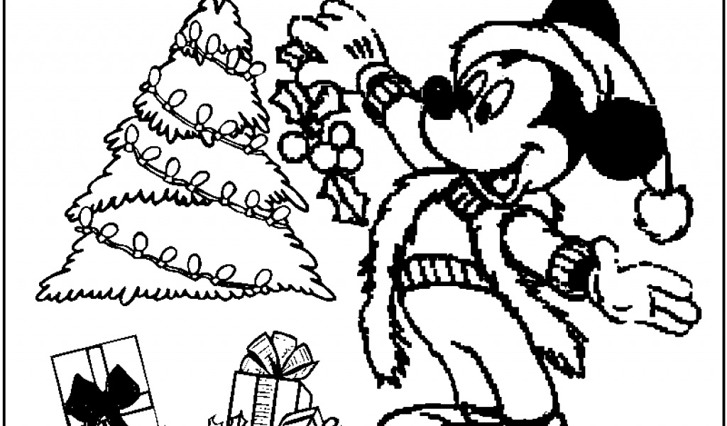 Mickey mouse christmas coloring pages free coloring pages