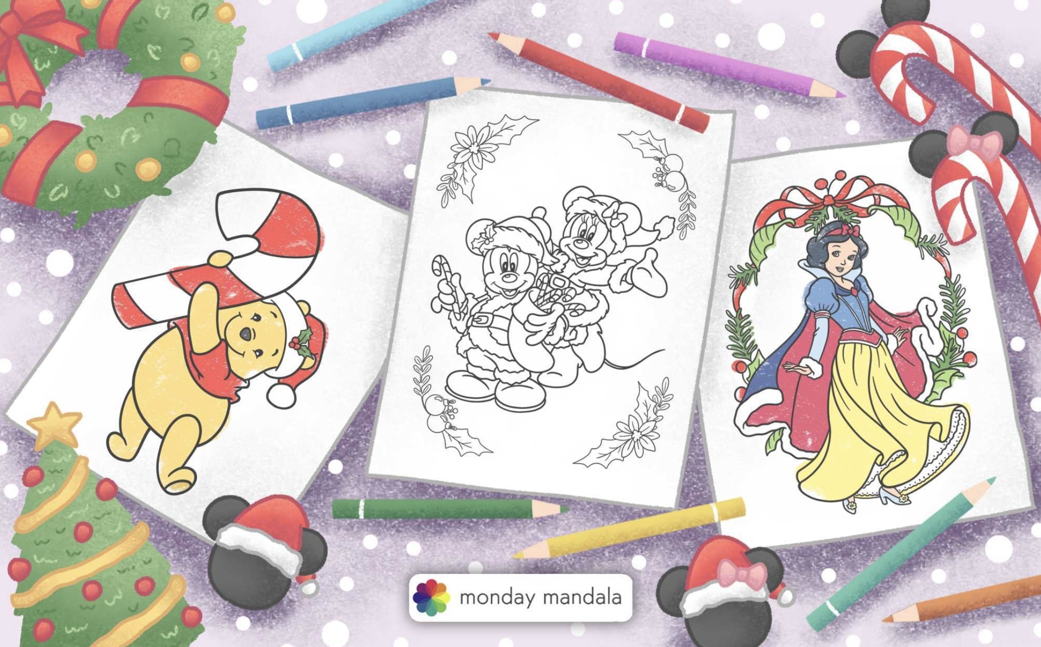 Disney christmas coloring pages free pdf printables
