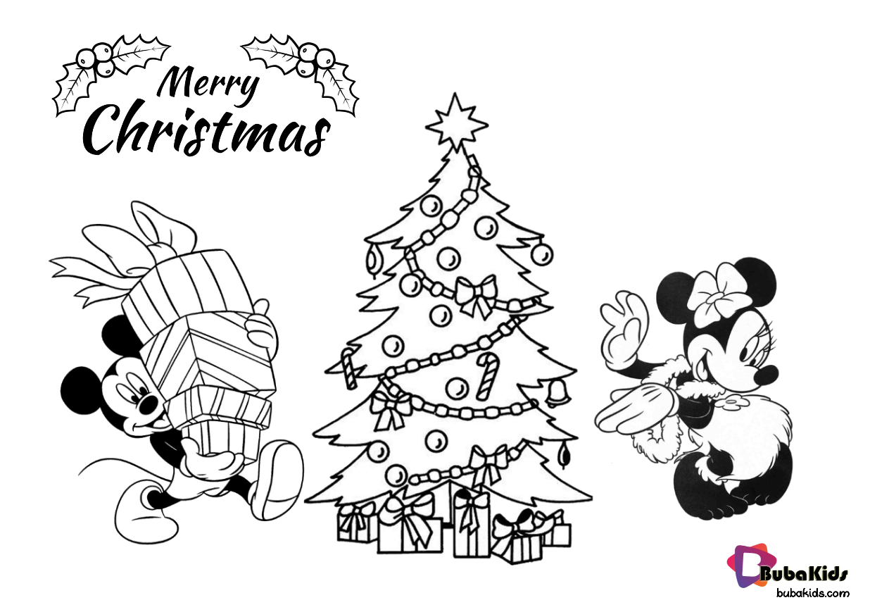 Mickey and minnie mouse christmas coloring pages collection of cartoon coloring paâ disney coloring pages christmas coloring pages christmas tree coloring page