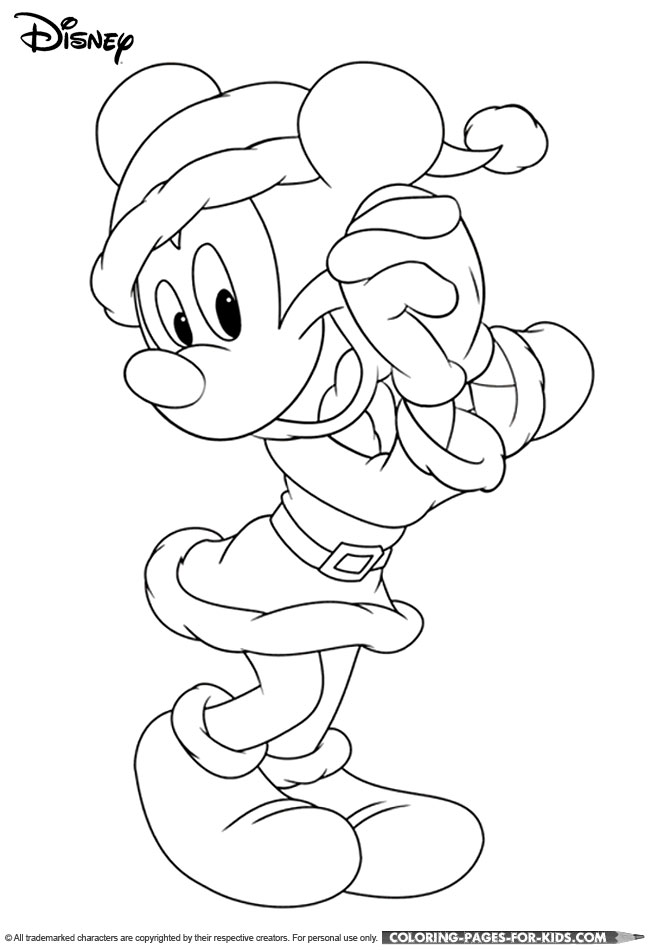 Mickey mouse christmas coloring