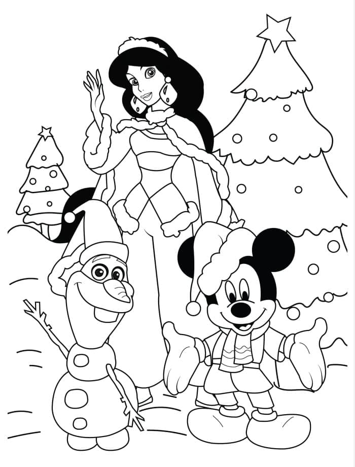 Disney christmas coloring pages