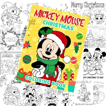 Disney mickey mouse and minnie christmas coloring pagescartoon christmas