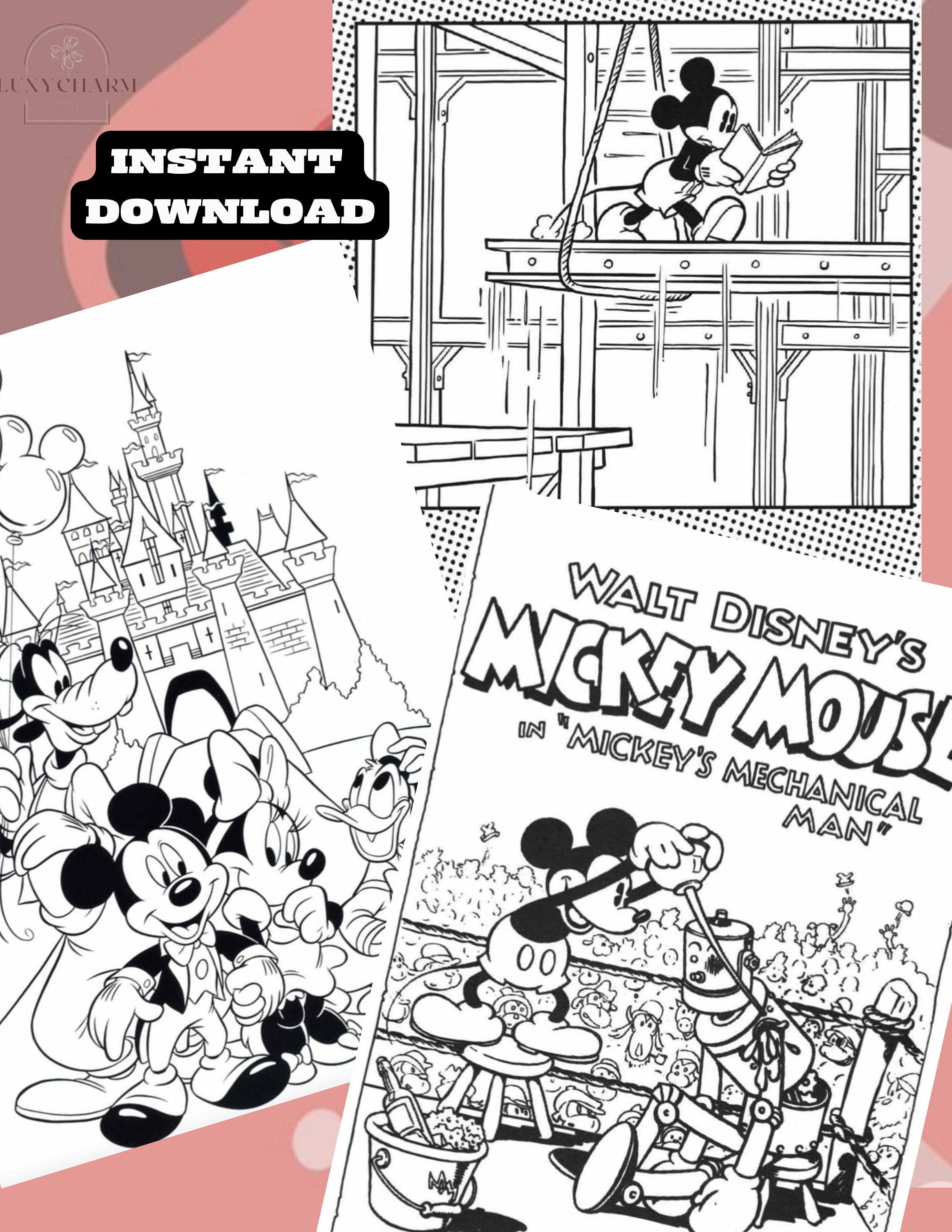 Pages mickey minnie walk through the years coloring book pilation great for the whole family download now