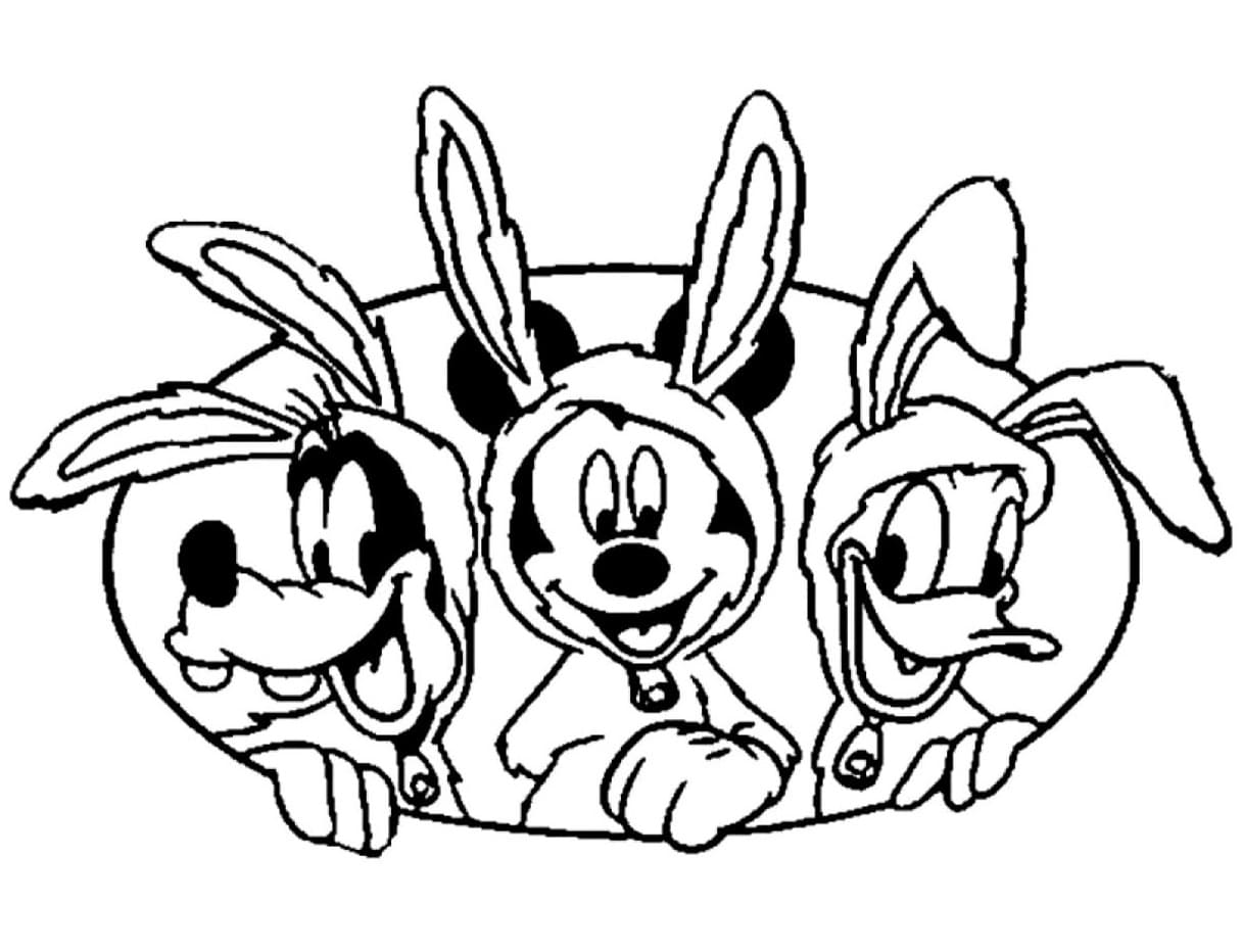 Disney goofy mickey and donald coloring page