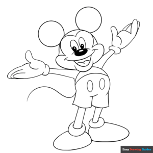 Mickey mouse coloring page easy drawing guides