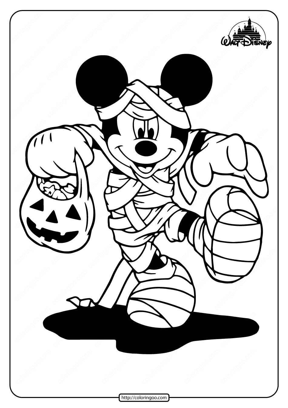Mummy mickey mouse coloring pages