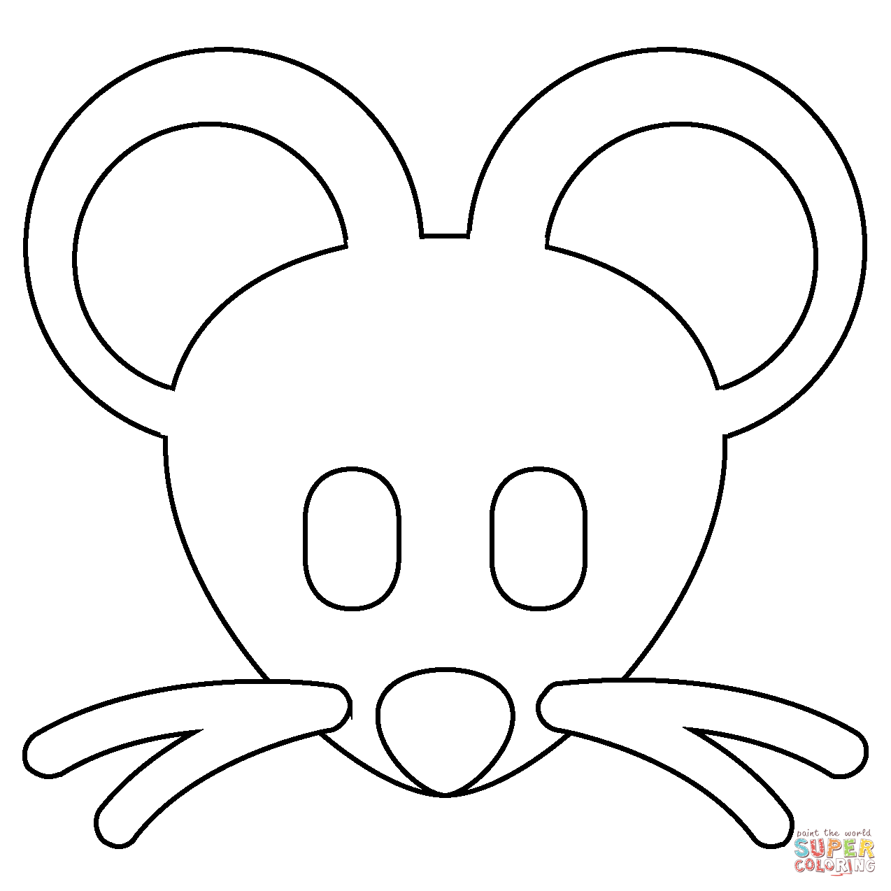 Mouse face emoji coloring page free printable coloring pages