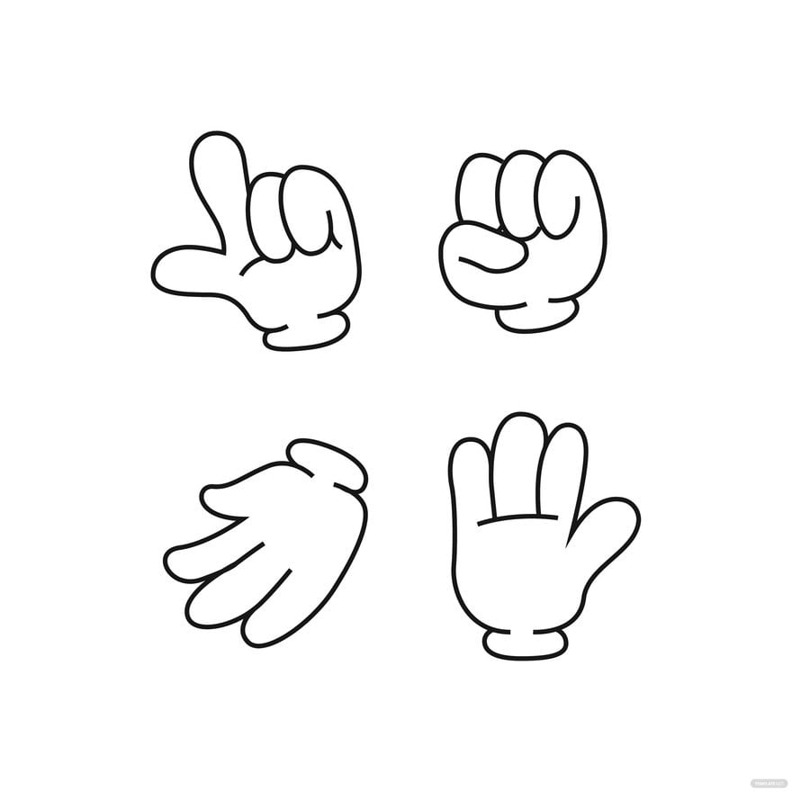 Free mickey mouse hands vector