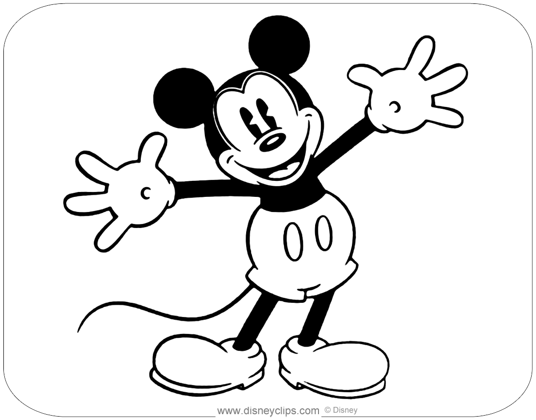 Classic mickey mouse coloring pages
