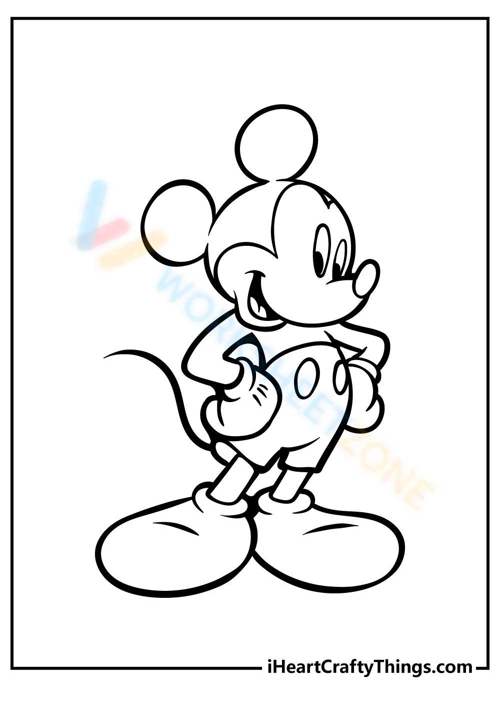 Free mickey mouse coloring pages for kids and students