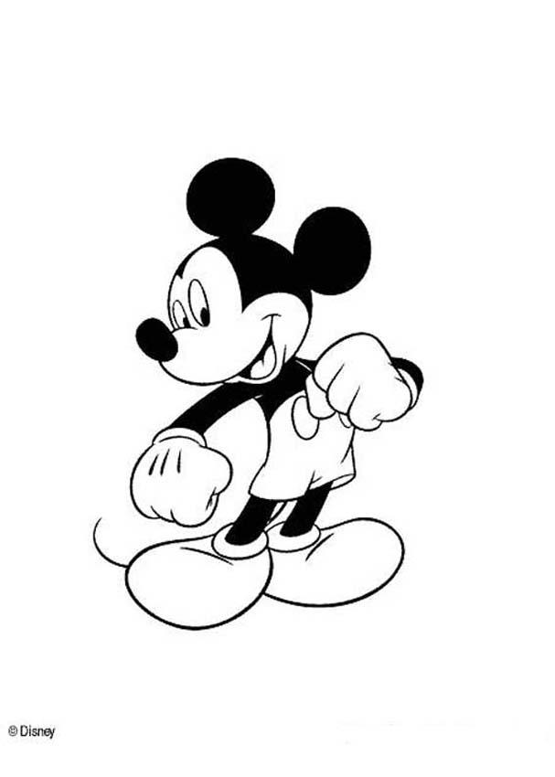 Mickey mouse is strong coloring pages