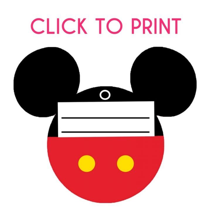 Free printable mickey mouse luggage tags