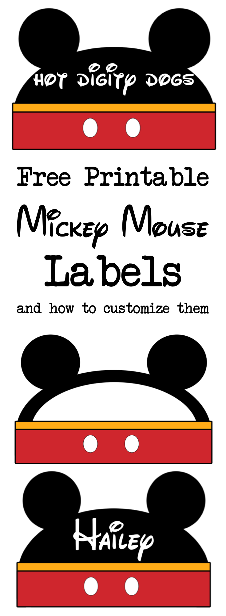 Mickey mouse labels free printable