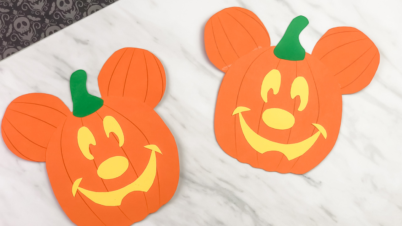 Mickey mouse pumpkin craft for kids free template