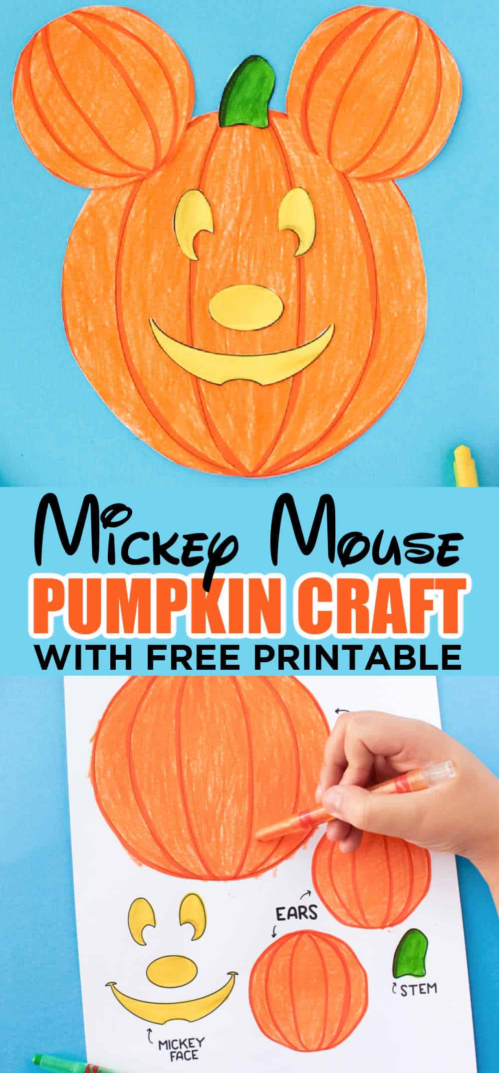 Mickey mouse pumpkin craft for kids