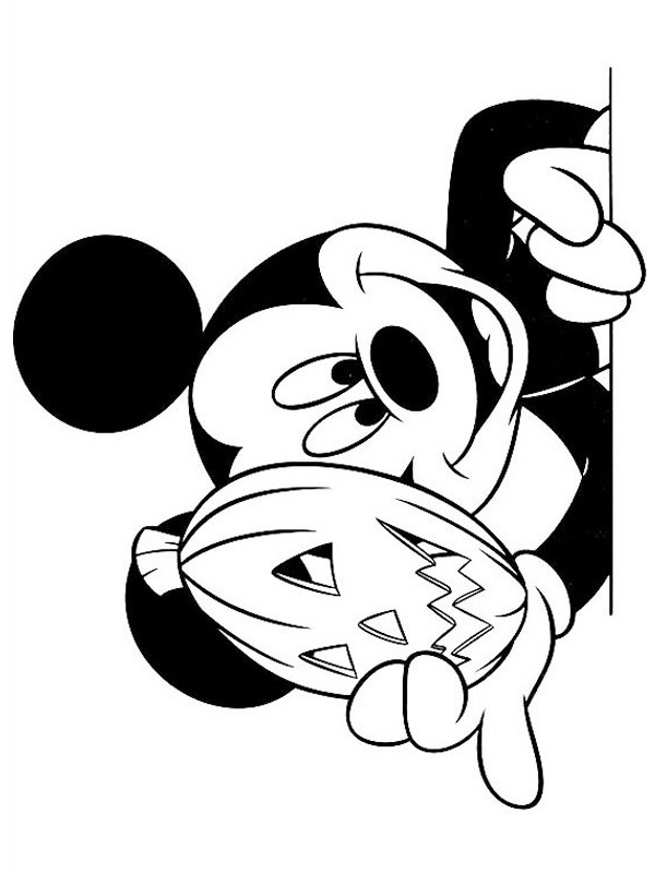 Mickey mouse halloween coloring page