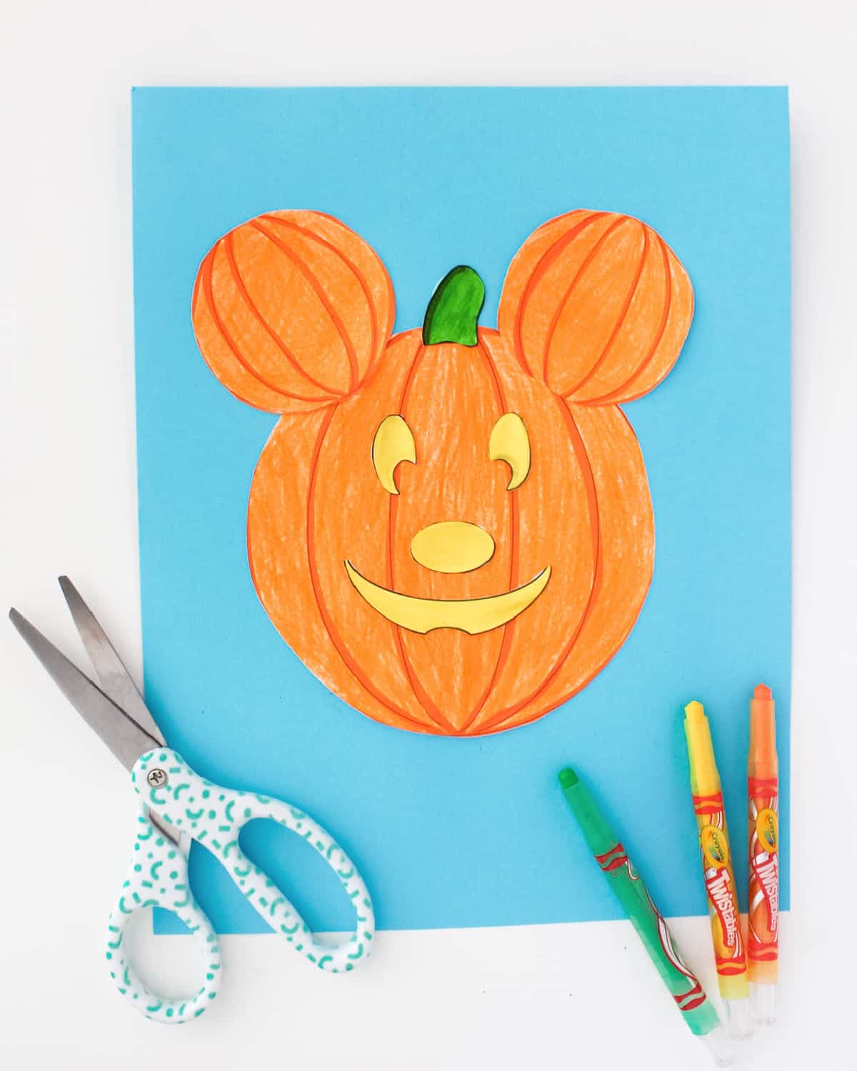 Mickey mouse pumpkin craft for kids