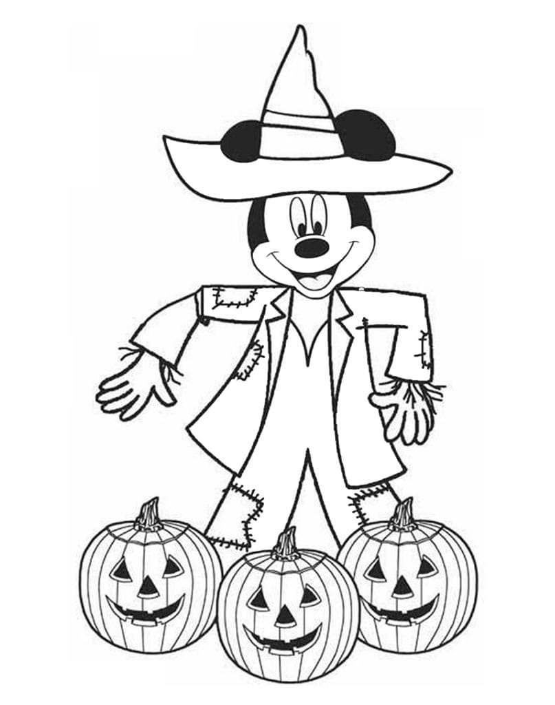 Mickey halloween coloring pages printable for free download