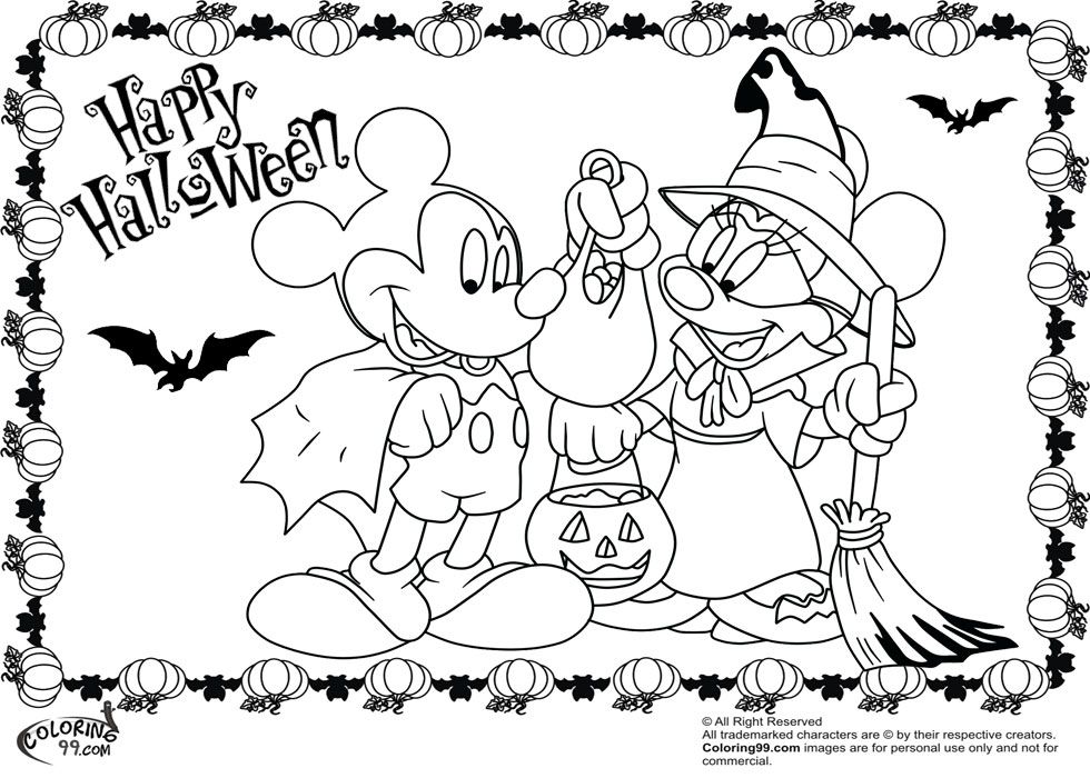 Mickey mouse pumpkin coloring page