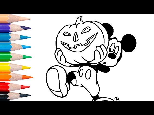 Halloween ickey ouse coloring page waltdisney cartoon coloring flipbook