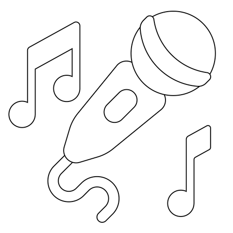 Microphone emoji coloring page free printable coloring pages