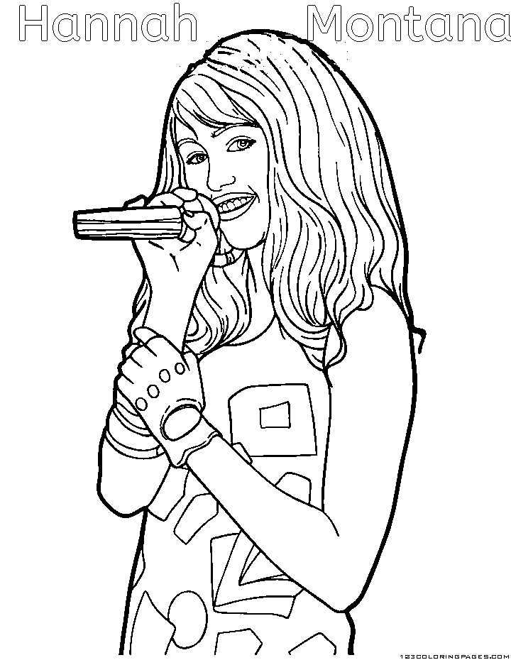Hannah montana coloring pages