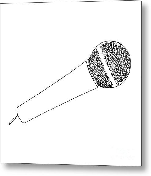 Stage mic outline metal print by bigalbaloo stock