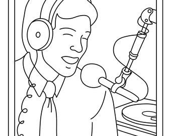 Microphones printable coloring pages