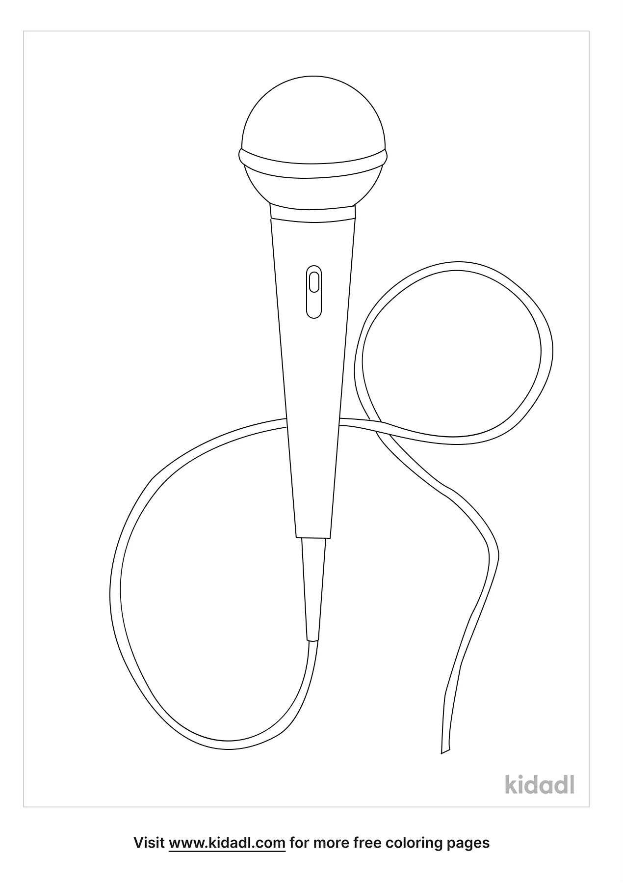 Free microphone long cord coloring page coloring page printables