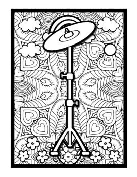 Cymbals mindfulness mandala coloring pages music coloring printable sheets pdf