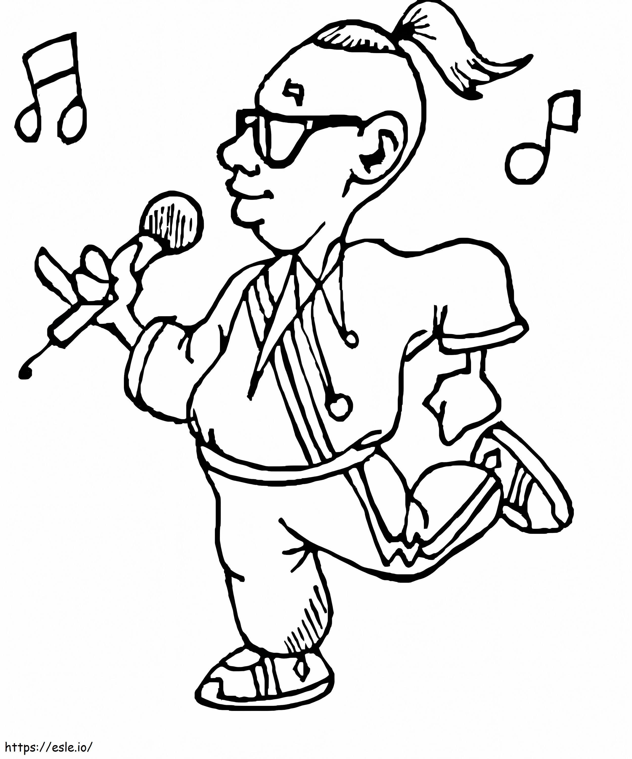Cool singer coloring page