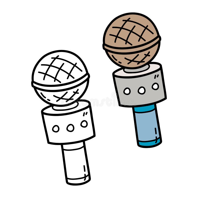 Microphone coloring page stock illustrations â microphone coloring page stock illustrations vectors clipart