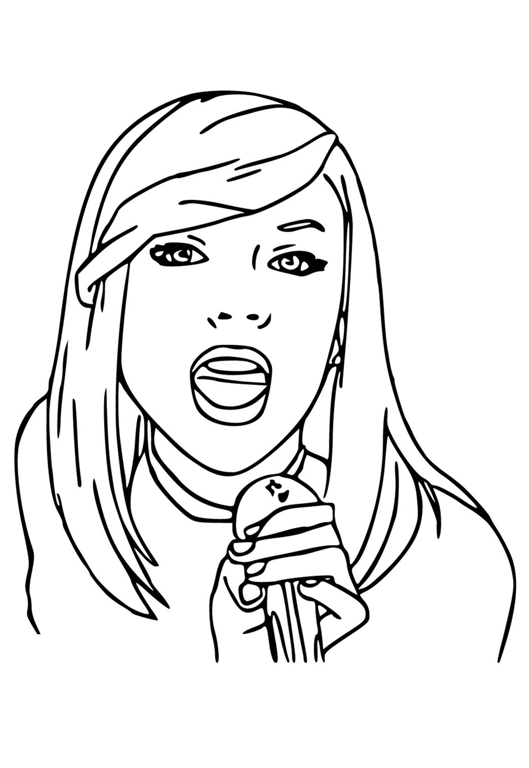 Free printable taylor swift microphone coloring page for adults and kids