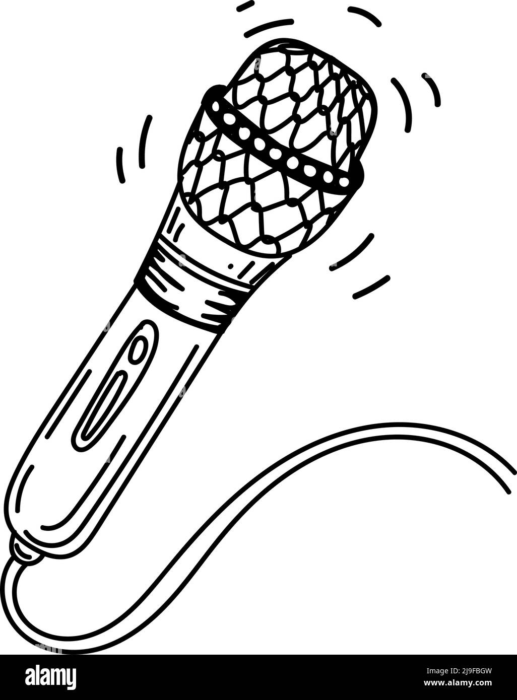 Cartoon microphone black and white stock photos images