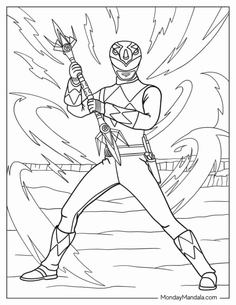Power rangers coloring pages free pdf printables