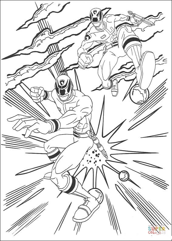Power rangers attack coloring page free printable coloring pages