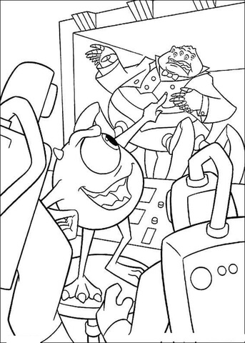 Mike wazowski meets mr waternoose coloring page free printable coloring pages