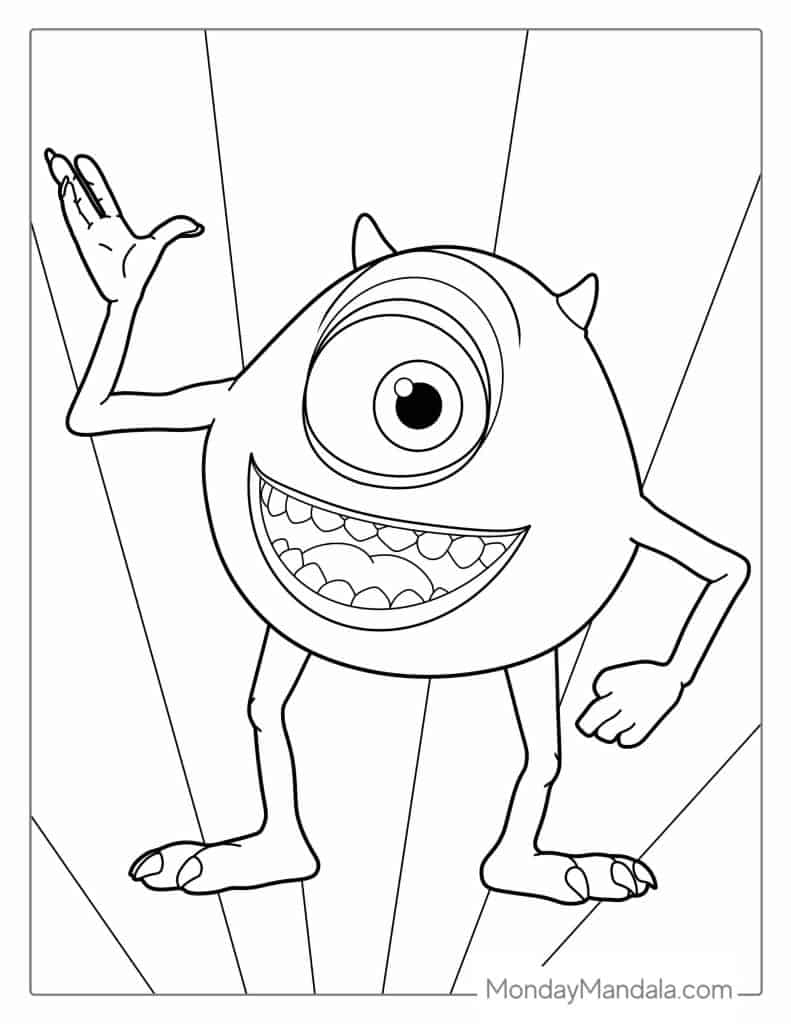 Monsters inc coloring pages free pdf printables