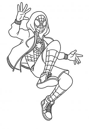 Free printable miles morales coloring pages sheets and pictures for adults and kids girls and boys