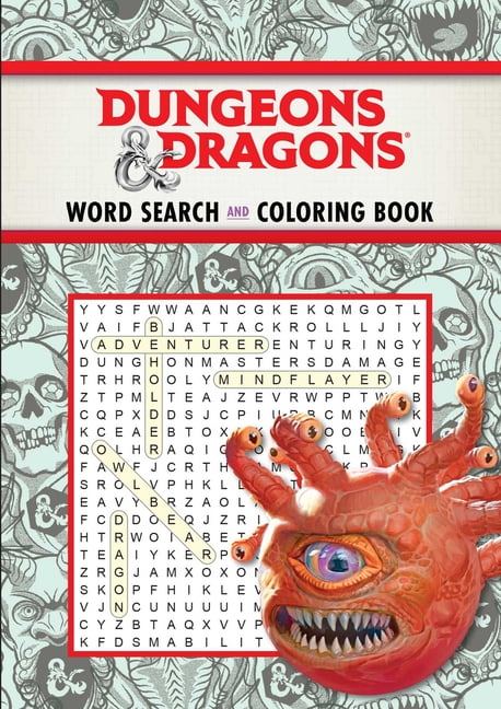 Coloring book word search dungeons dragons word search and coloring paperback