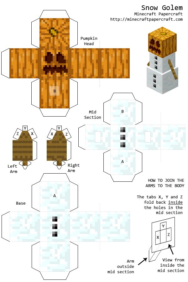 Papercraft snow golem minecraft printables minecraft crafts papercraft minecraft skin