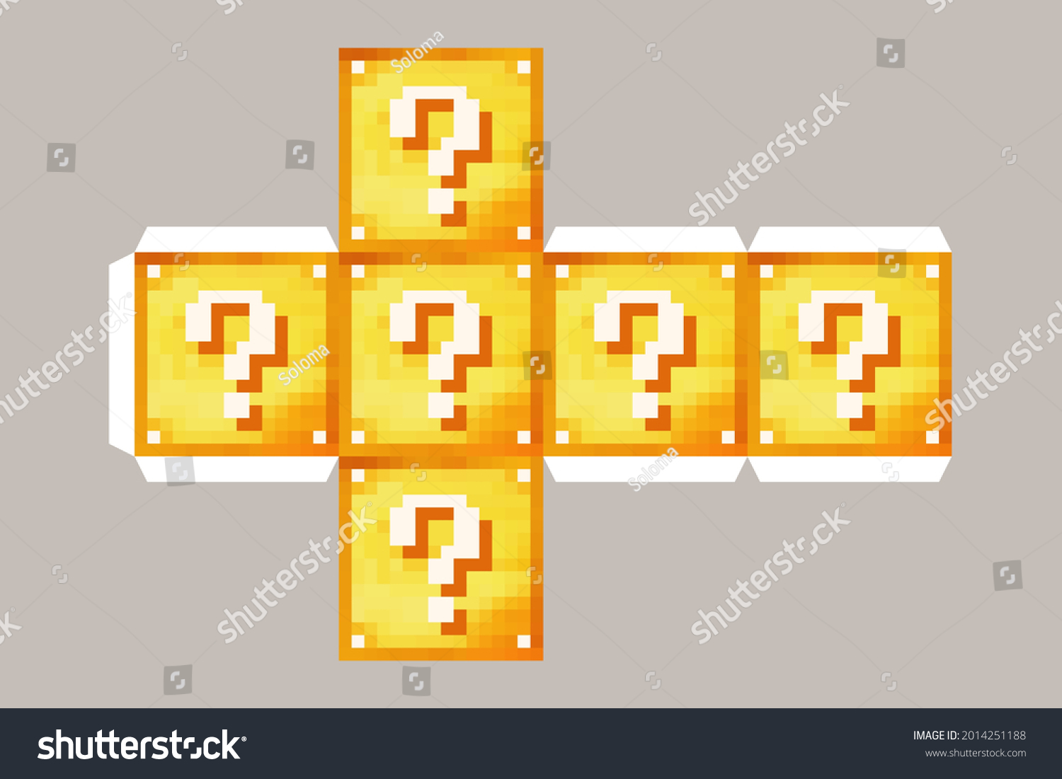 Question box lucky block color pixel stock vector royalty free
