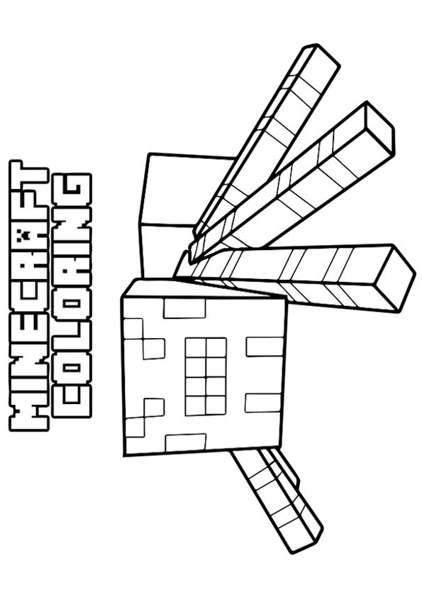 Spider minecraft spider spider coloring page minecraft coloring pages
