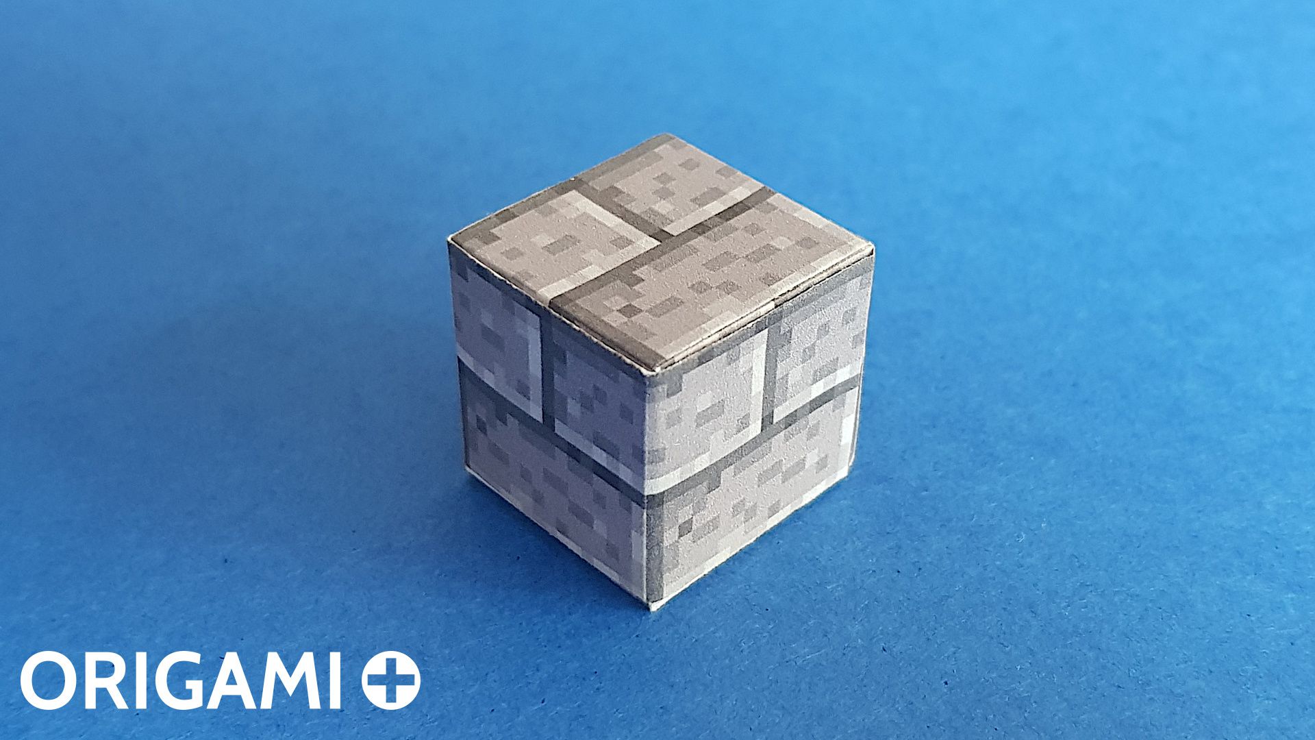 Origami minecraft stone brick block texture and template